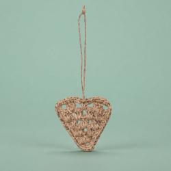 Jute ornament hart